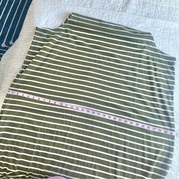 Madewell Plus Organic Cotton Crewneck Tank Midi Dress in Stripe Green NWT 4X - Picture 6 of 9